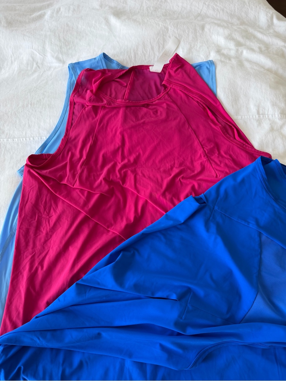 Lululemon Sculpt Tanks (3) Blue Athletic Tops - light blue, royal, berry Sz 12 - Picture 3 of 4